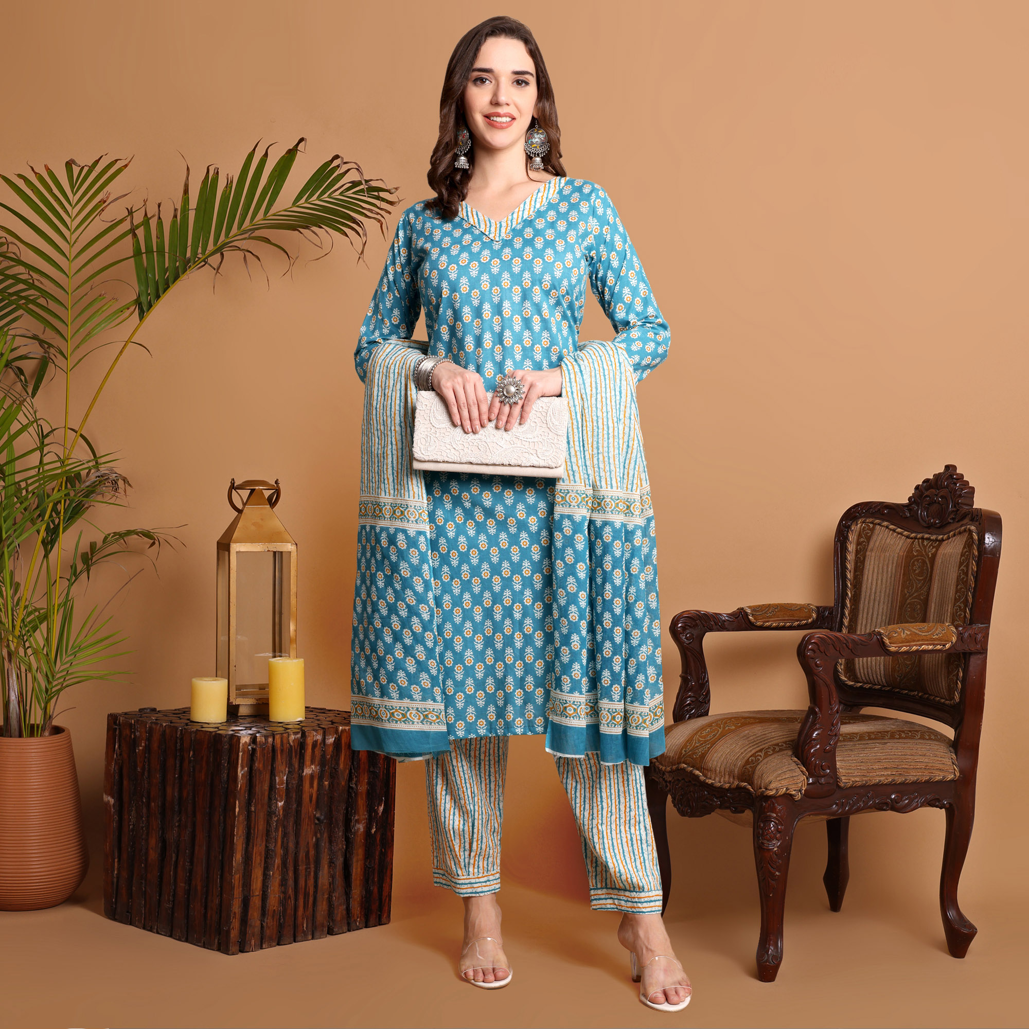 Light_Blue_Pure_Cotton_Kurta_Pant_Dupatta_Set_for_Women_|_Autumn_Hues_Kurta_Set