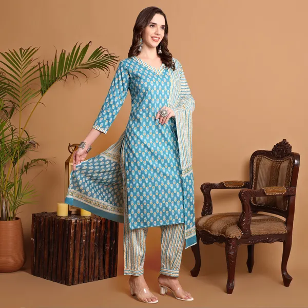 Light_Blue_Pure_Cotton_Kurta_Pant_Dupatta_Set_for_Women_|_Autumn_Hues_Kurta_Set
