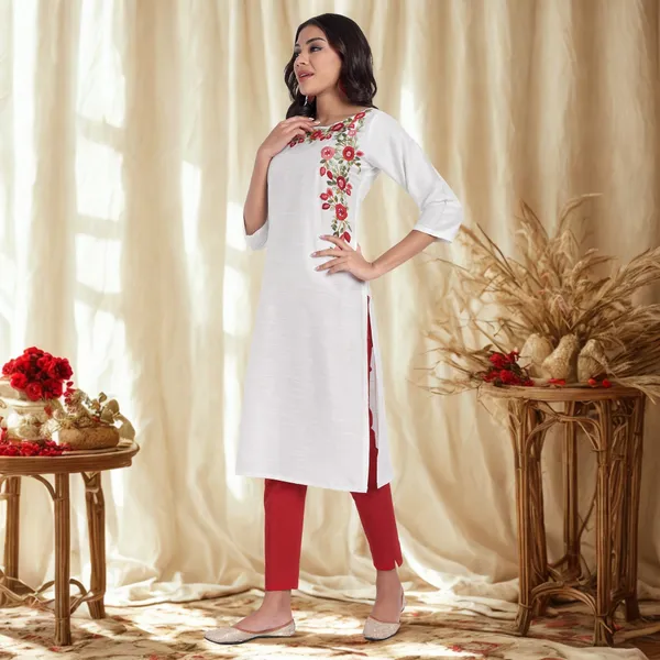 White_Pure_Bangalore_Silk_Kurta_for_Women_|_Tropical_Twist_Kurtas