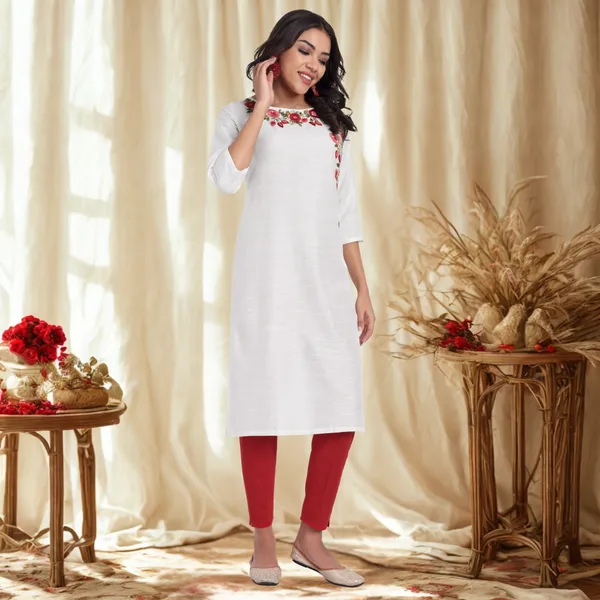 White_Pure_Bangalore_Silk_Kurta_for_Women_|_Tropical_Twist_Kurtas