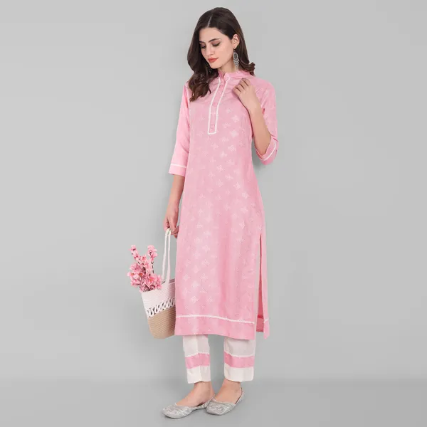 Light_Pink_Self_Print_Slub_Cotton_Kurta_Set