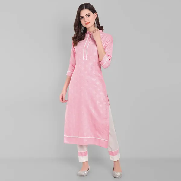 Light_Pink_Self_Print_Slub_Cotton_Kurta_Set