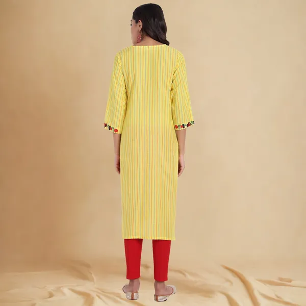 Yellow_Handwork_Cotton_Kurta
