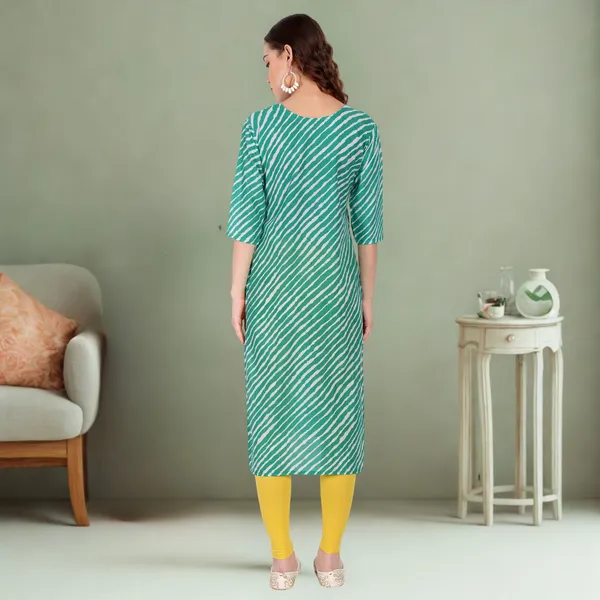 Green_Leheriya_Cambric_Cotton_Handwork_Kurta