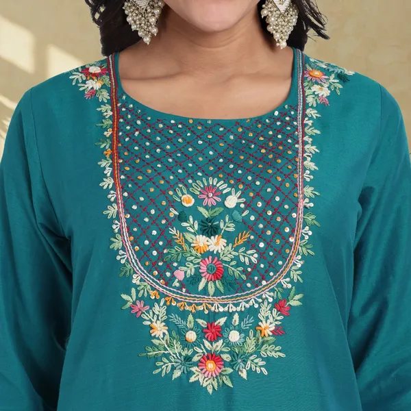 Sea_Green_Pure_Bangalore_Silk_Kurta_for_Women_|_Tropical_Twist_Kurtas
