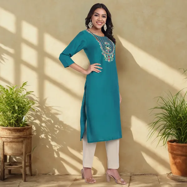 Sea_Green_Pure_Bangalore_Silk_Kurta_for_Women_|_Tropical_Twist_Kurtas