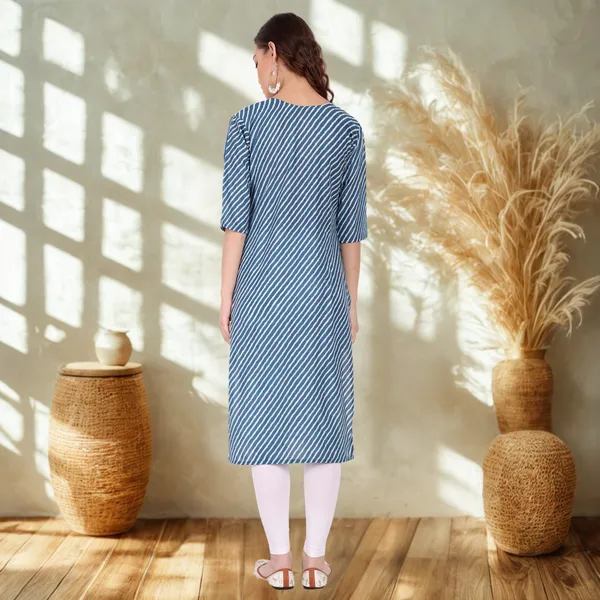 Blue_Leheriya_Cambric_Cotton_Handwork_Kurta