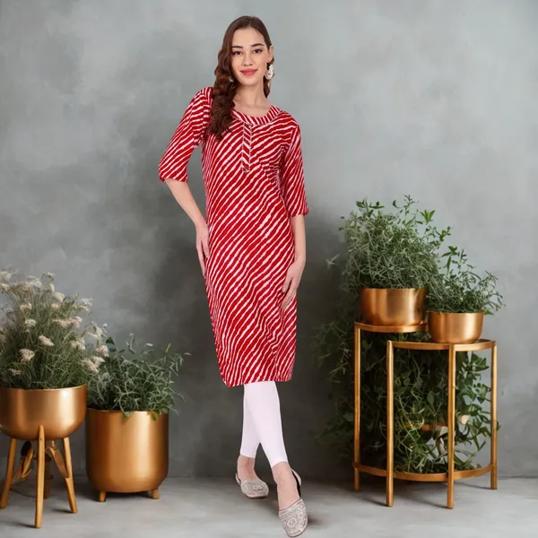 Red_Leheriya_Cambric_Cotton_Handwork_Kurta