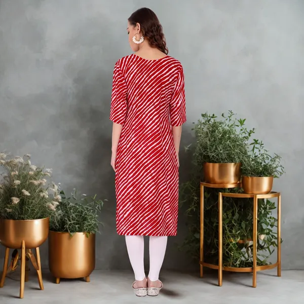 Red_Leheriya_Cambric_Cotton_Handwork_Kurta