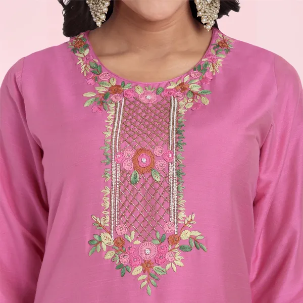 Light_Pink_Pure_Bangalore_Silk_Kurta_for_Women_|_Tropical_Twist_Kurtas
