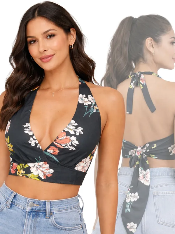 Black_Floral_Halter_Neck_Crop_Top_for_Women