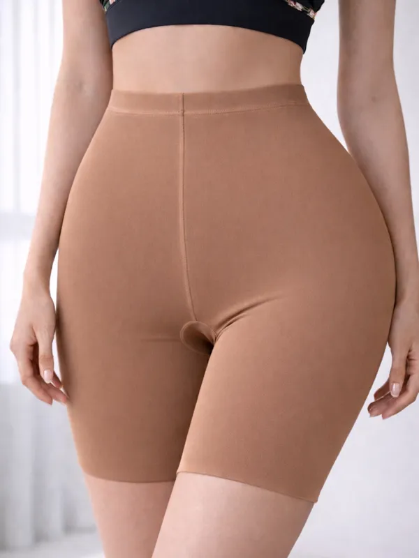 High_Waisted_Brown_Tummy_Control_Shapewear_Shorts_for_Women
