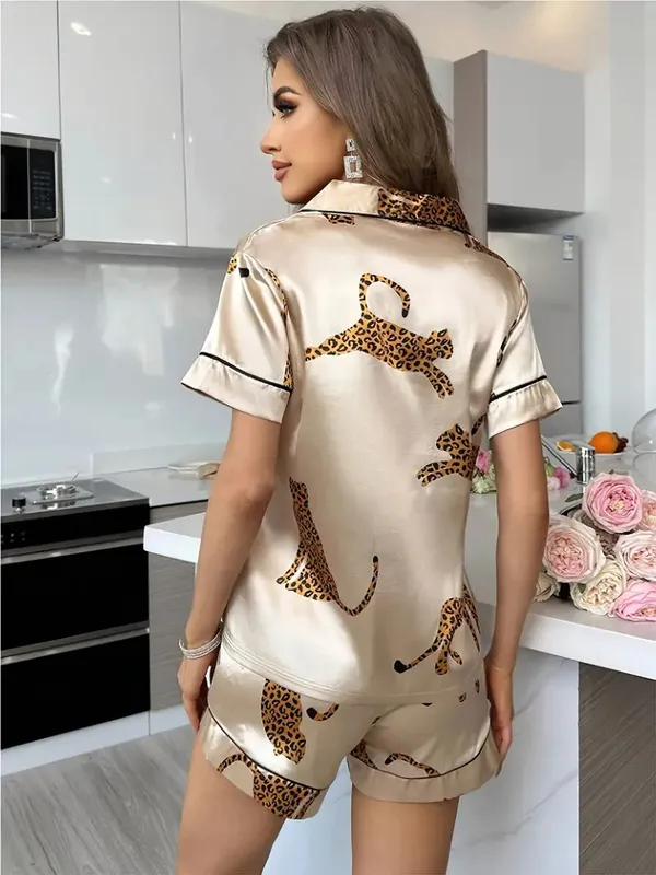Golden_Lycra_And_Mesh_Leopard_Giraffe_Print_Night_Suit_For_Women