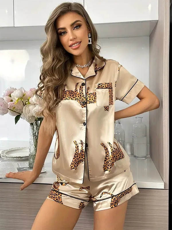 Golden_Lycra_And_Mesh_Leopard_Giraffe_Print_Night_Suit_For_Women