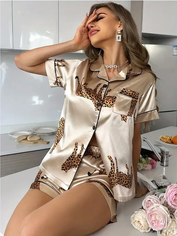 Golden_Lycra_And_Mesh_Leopard_Giraffe_Print_Night_Suit_For_Women
