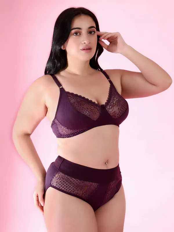 Plus_Size_Wine_Lace_Bralette_&_High_Waist_Lingerie_Set
