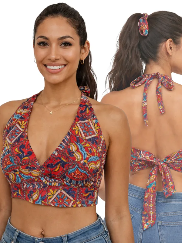 Tribal_Print_Halter_Neck_Bralette_Top