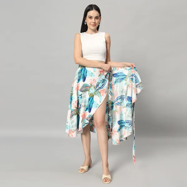 Tropical_Print_High_Waist_Wrap_Skirt_for_Women