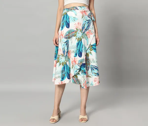 Tropical_Print_High_Waist_Wrap_Skirt_for_Women