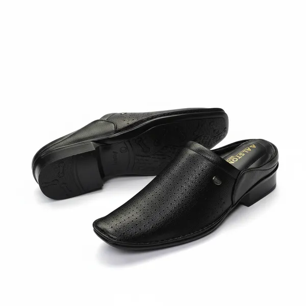 Aero_Black_Perforated_Slip-On_Mule