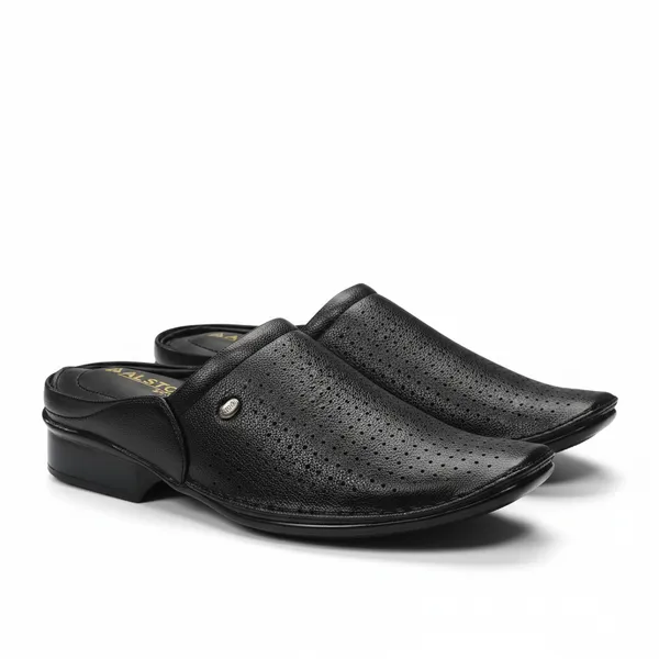 Aero_Black_Perforated_Slip-On_Mule