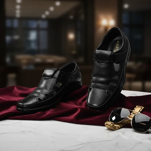 Black_Perforated_Comfort_Sandal_For_Men