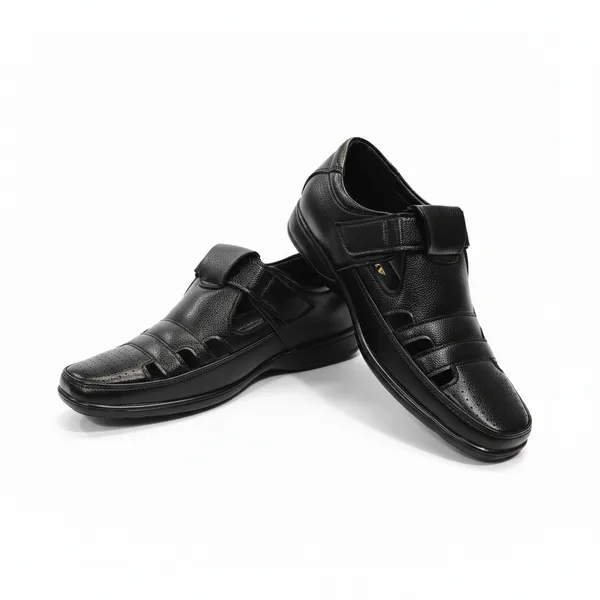 Black_Perforated_Comfort_Sandal_For_Men