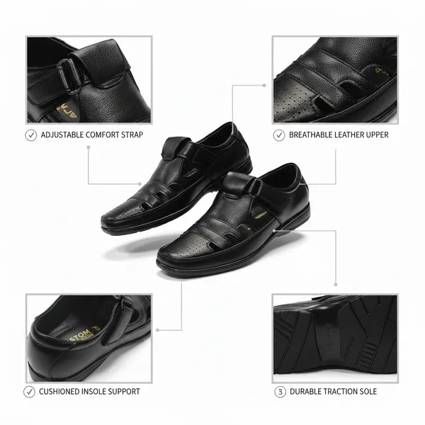 Black_Perforated_Comfort_Sandal_For_Men