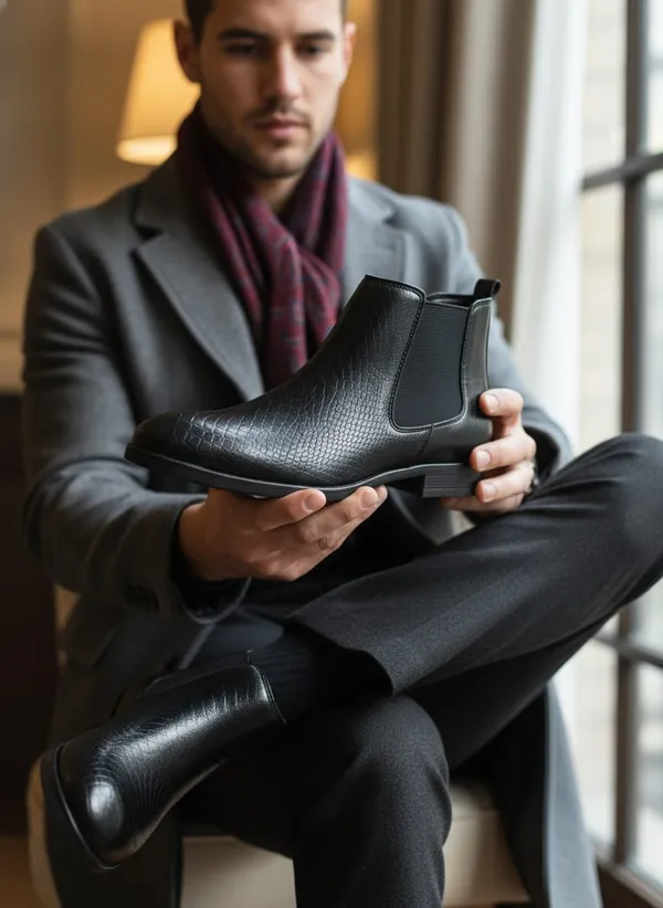 Textured_Black_Chelsea_Boot