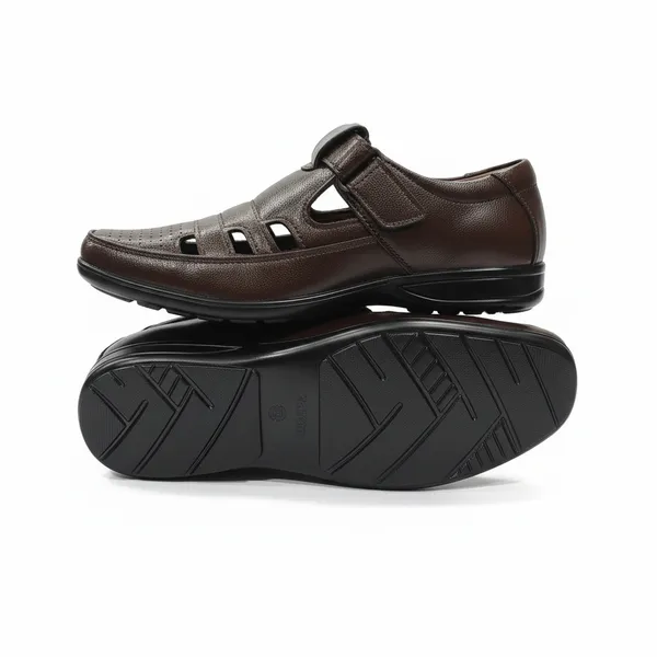 Brown_Perforated_Comfort_Sandal_For_Men