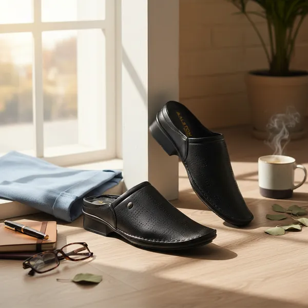 Black_Perforated_Comfort_Mules_For_Men
