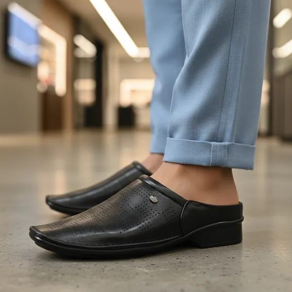Black_Perforated_Comfort_Mules_For_Men