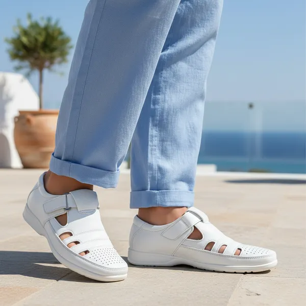 White_Perforated_Comfort_Sandal_For_Men