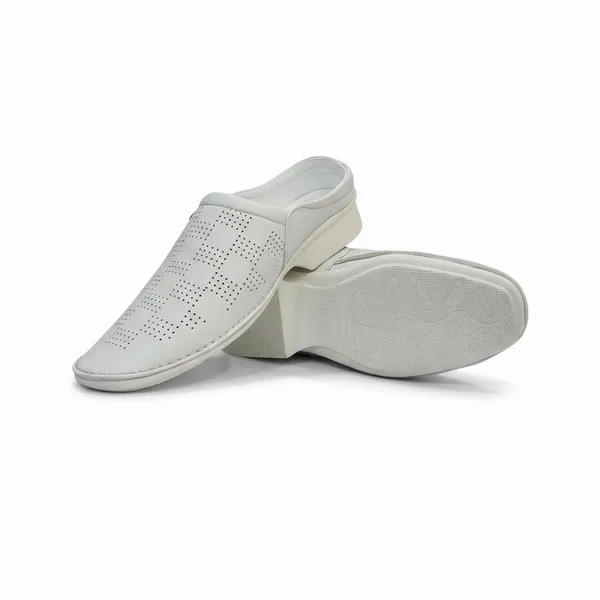 White_Perforated_Comfort_Mules_For_Men