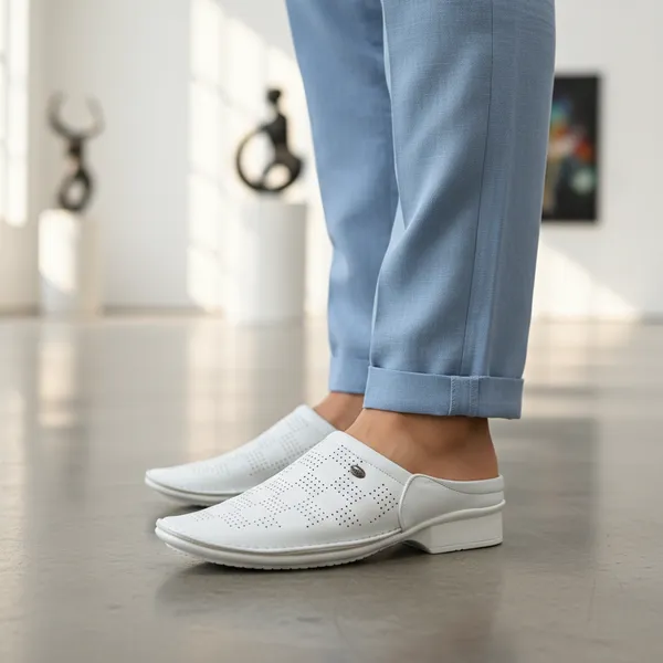 White_Perforated_Comfort_Mules_For_Men