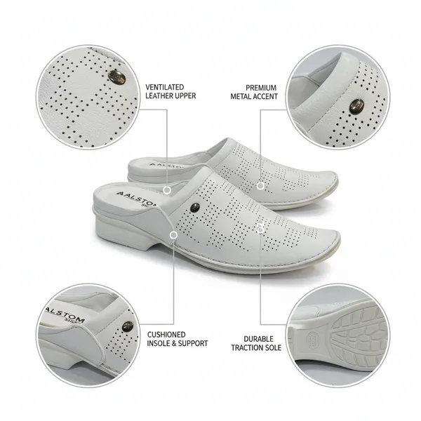 White_Perforated_Comfort_Mules_For_Men
