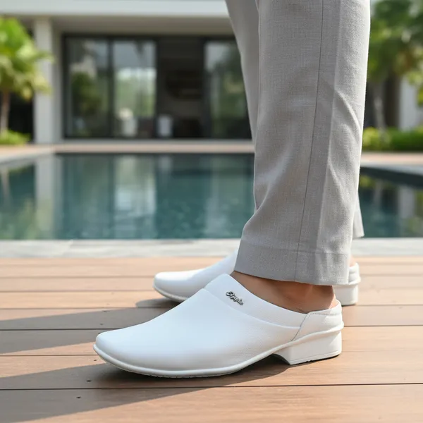White_Comfort_Mules_For_Men