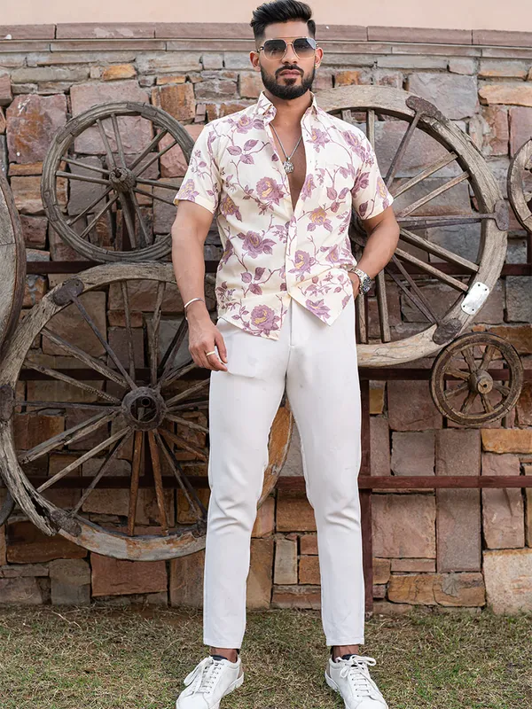 Men's_Pink_Floral_Printed_Half_Sleeve_Slim_Fit_Shirt_-_Doriyan