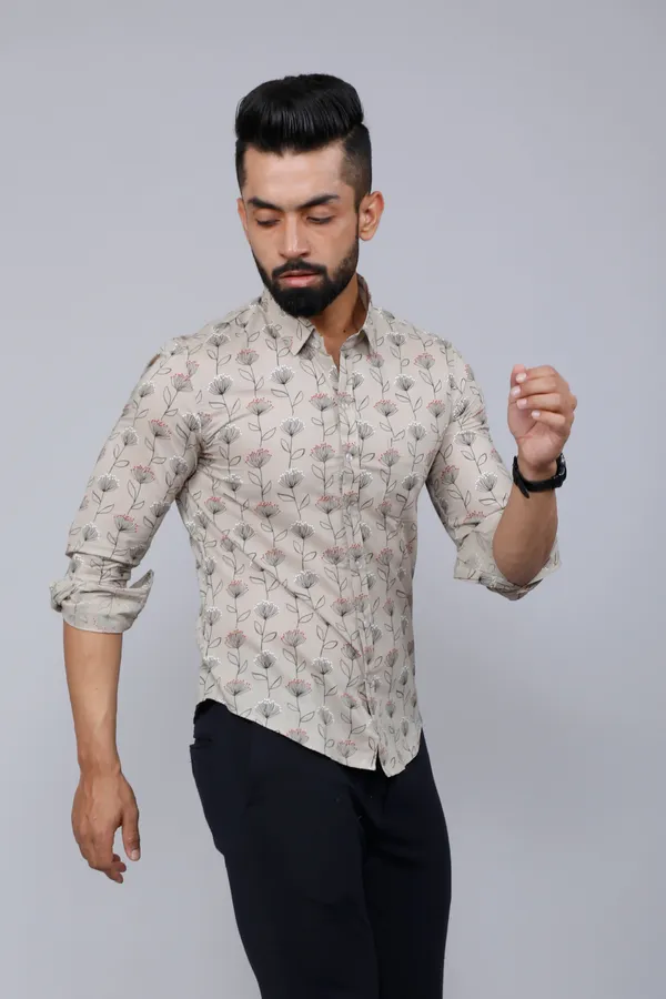 Men's_Beige_Comfort_Floral_Printed_Casual_Shirt_-_Doriyan