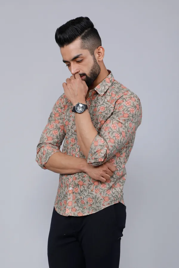 Men's_Beige_Comfort_Floral_Printed_Casual_Shirt_-_Doriyan