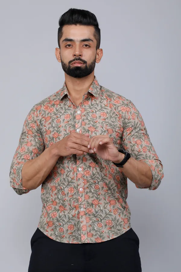 Men's_Beige_Comfort_Floral_Printed_Casual_Shirt_-_Doriyan