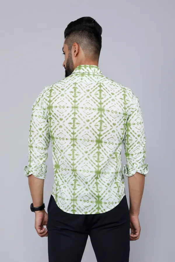 Men's_Premium_Green_And_White_Slim_Fit_Tie_Dye_Cotton_Shirt_-_Doriyan