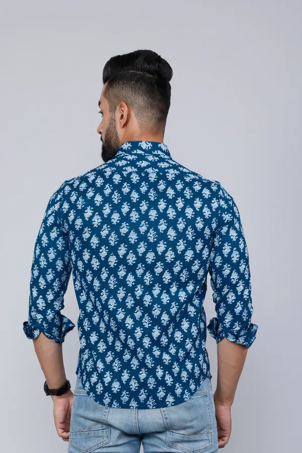 Men's_Blue_Printed_Cotton_Casual_Shirt_-_Doriyan
