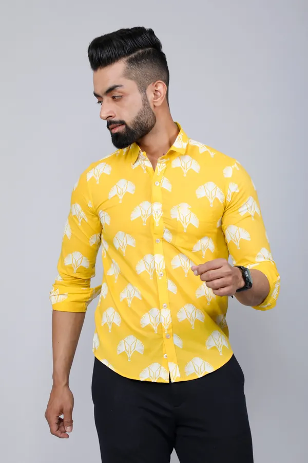 Men's_Yellow_And_White_Floral_Printed_Full_Sleeves_Cotton_Casual_Shirt_-_Doriyan