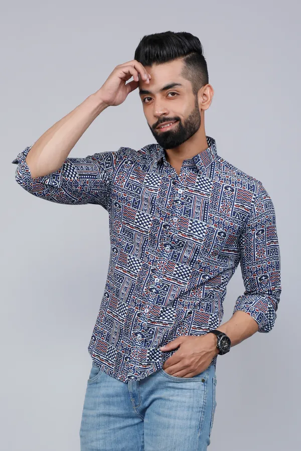 Men's_Blue_Floral_Print_Long_Sleeve_Casual_Shirt_-_Doriyan