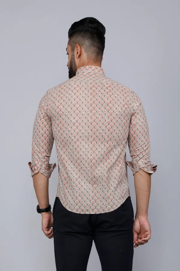 Men's_Beige_Pure_Cotton_Handblock_Floral_Print_Shirt_-_Doriyan