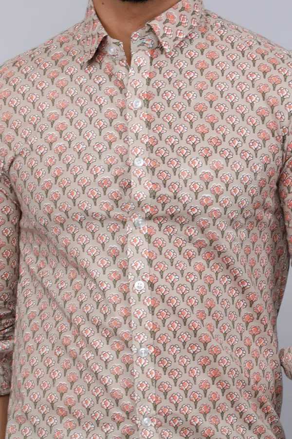 Men's_Beige_Pure_Cotton_Handblock_Floral_Print_Shirt_-_Doriyan