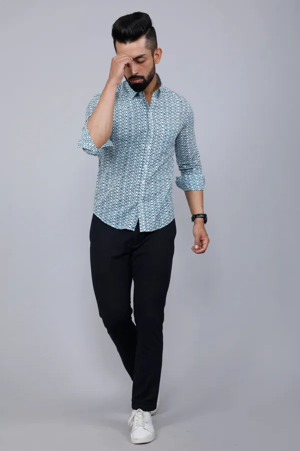 Men's_White_&_Blue_Premium_Cotton_Floral_Print_Casual_Shirt_-_Doriyan