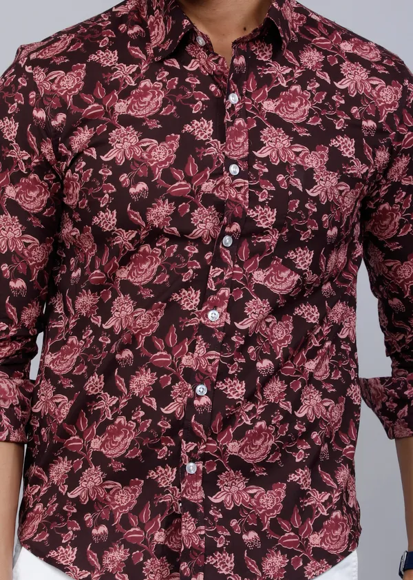 Men's_Floral_Slim_Fit_Long_Sleeves_Maroon_Shirt_-_Doriyan