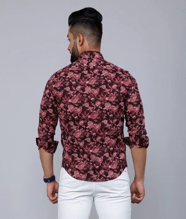 Men's_Floral_Slim_Fit_Long_Sleeves_Maroon_Shirt_-_Doriyan